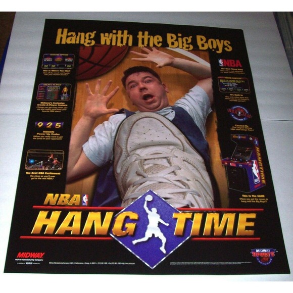 NBA Hang Time Arcade POSTER Original Video Game Wall Artwork 28" X 22.5" - Picture 3 of 6